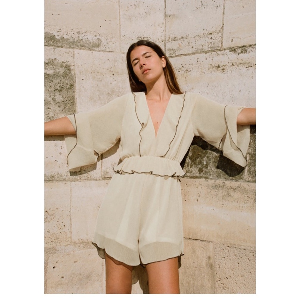 New Zara Ruffled Jumpsuit Size Small